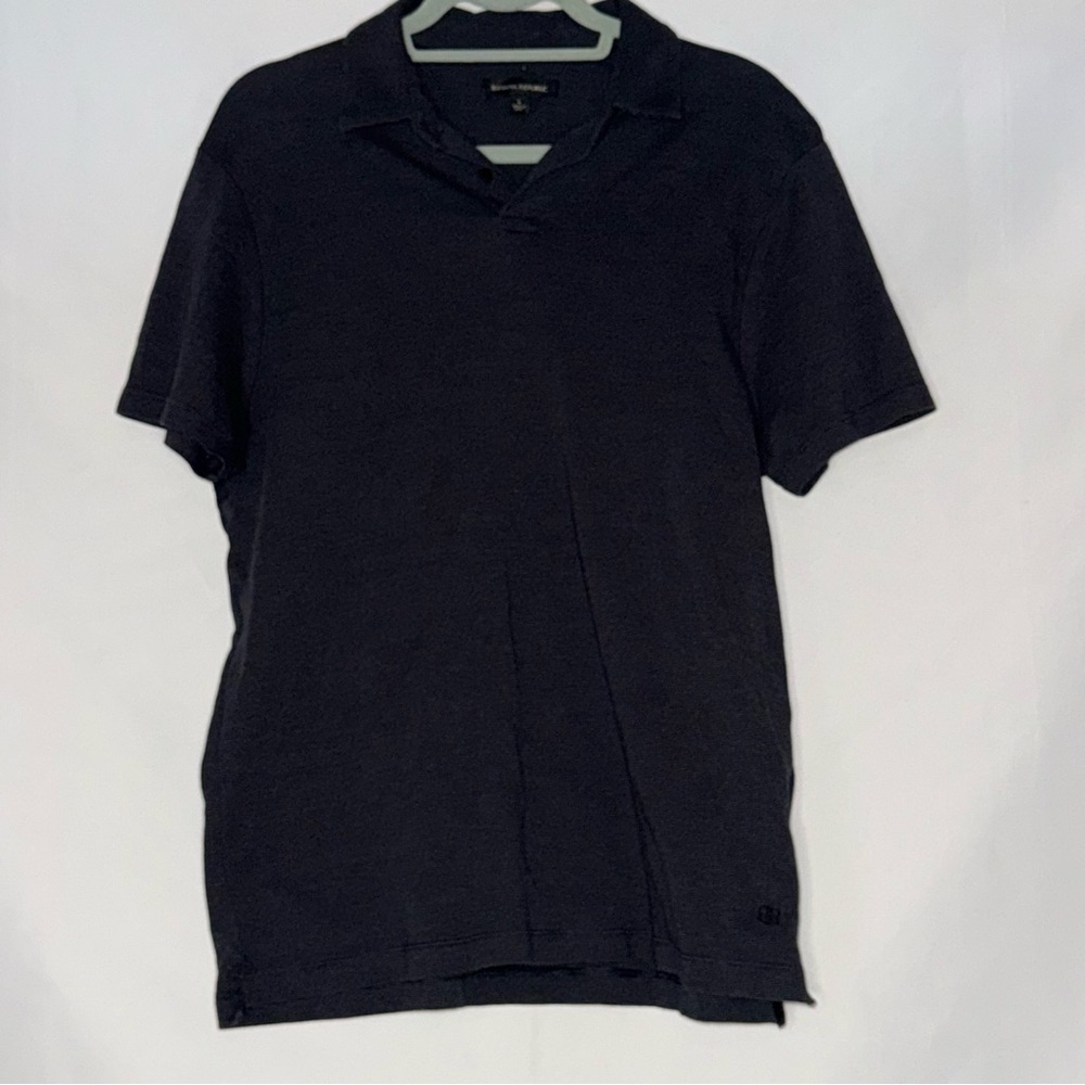 Banana Republic Men’s Luxury-Touch Polo Shirt Black Heather Size L EUC